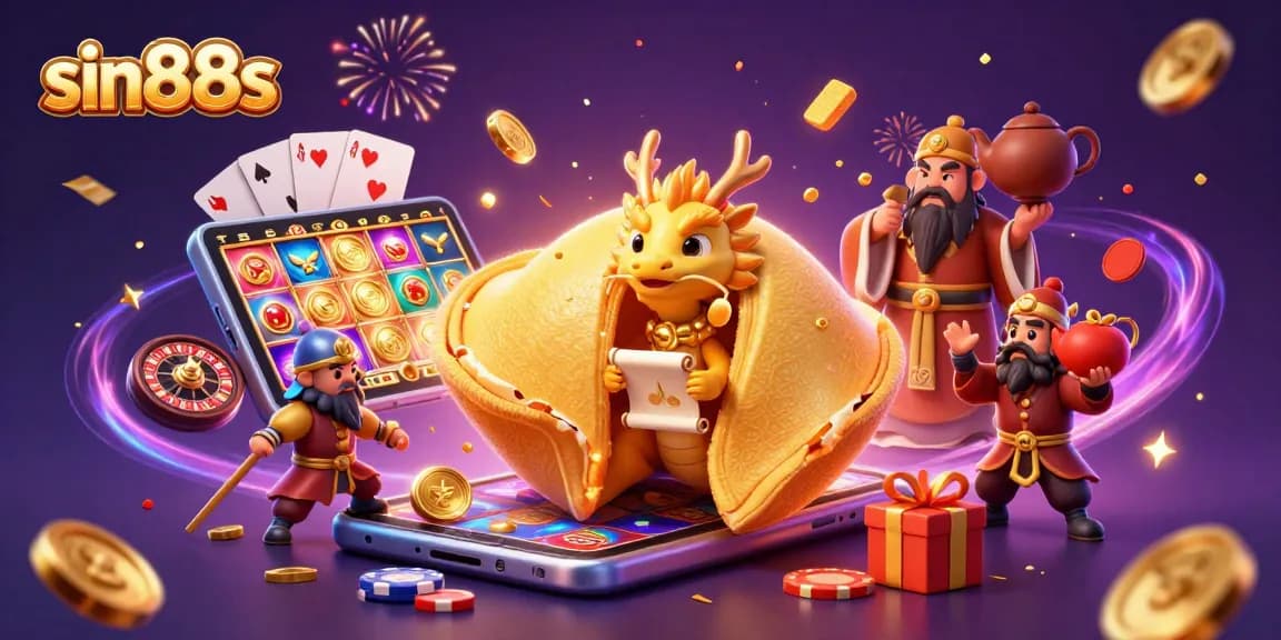 experience thrilling wins at sin88s with a vibrant 3D illustration showcasing casino games