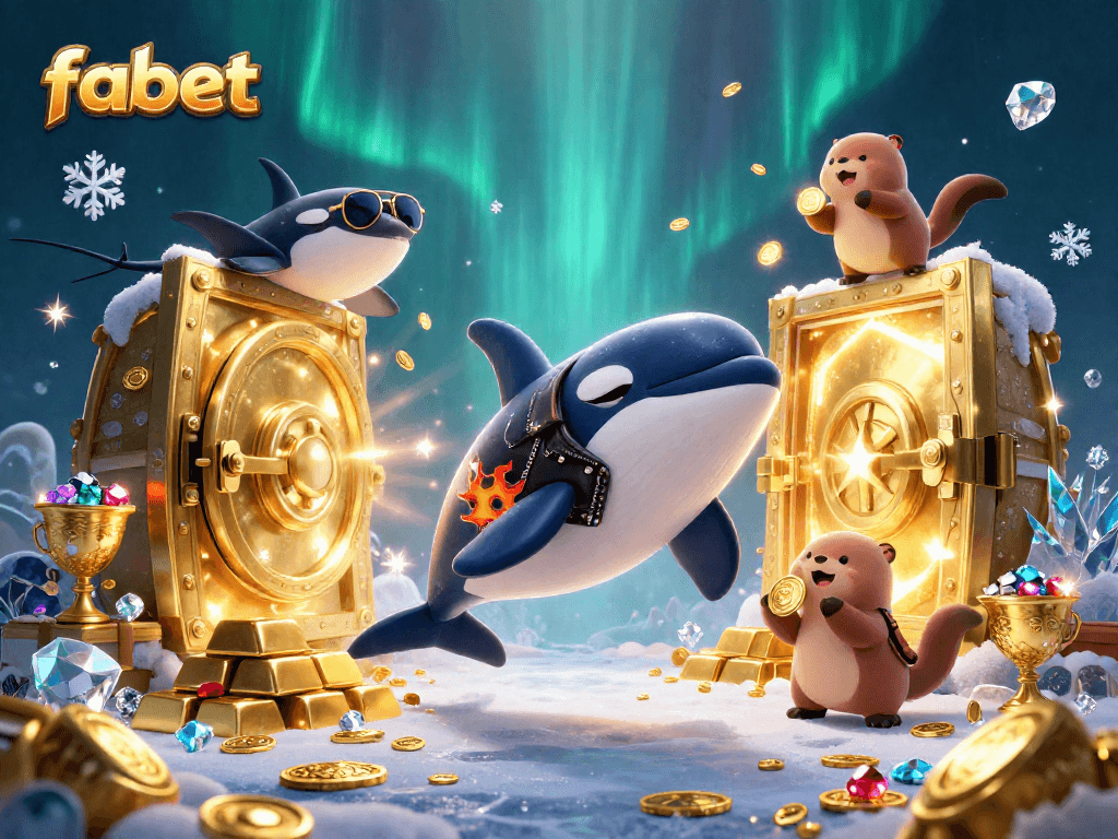 Engage with fabet as a vibrant underwater casino scene springs to life with playful sea creatures.