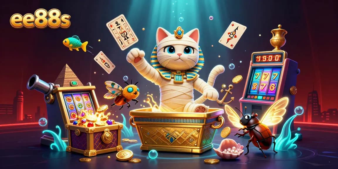 Experience thrilling wins with ee88s in a vibrant pyramid casino scene featuring dynamic elements.