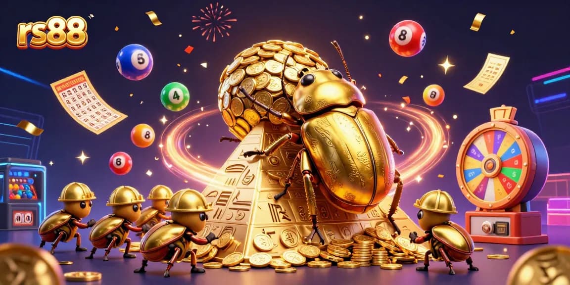 Experience the excitement at rs88 with vibrant casino elements like lottery balls and big wins!