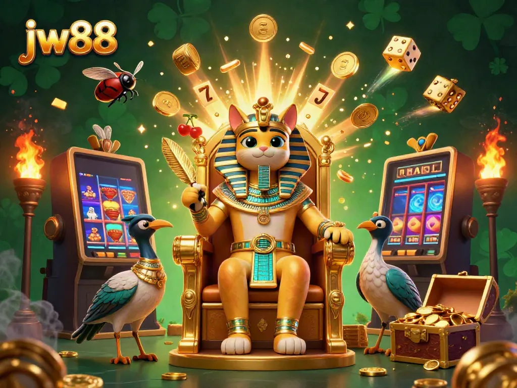 Experience thrilling gameplay with jw88 at a vibrant casino scene featuring a captivating Egyptian theme.