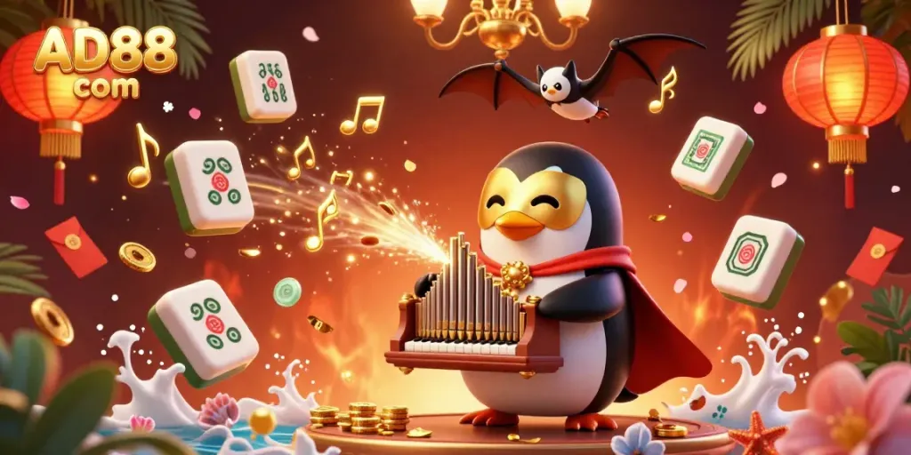 Experience the thrill of gaming at AD88 com with vibrant 3D characters, showcasing epic casino elements.
