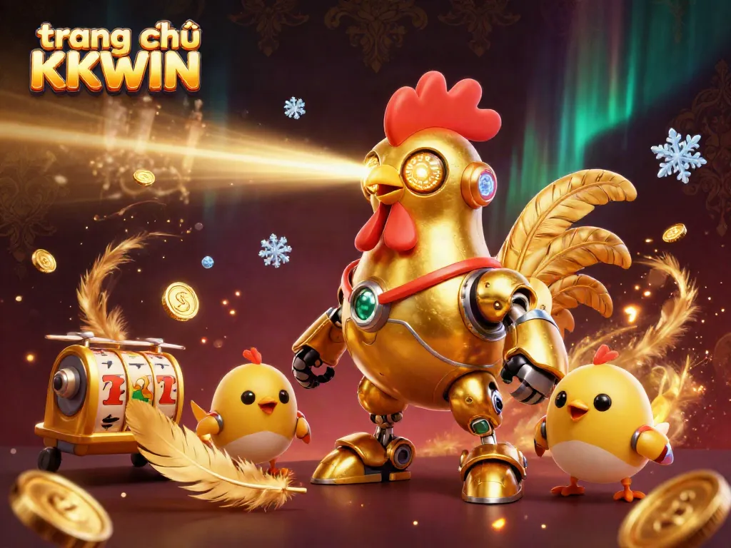 Experience epic wins at trang chủ KKWIN featuring golden rooster robot and dynamic betting elements.