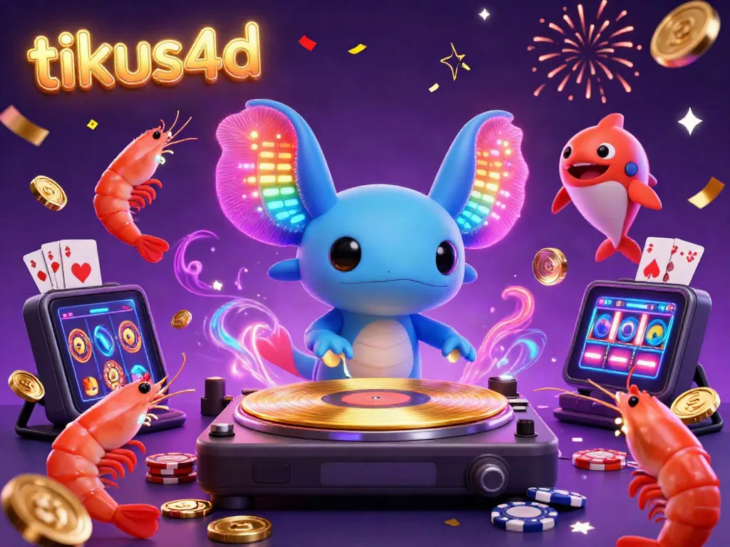 Permainan yang menyenangkan dengan tikus4d, DJ axolotl dan koin emas melimpah saat bermain.