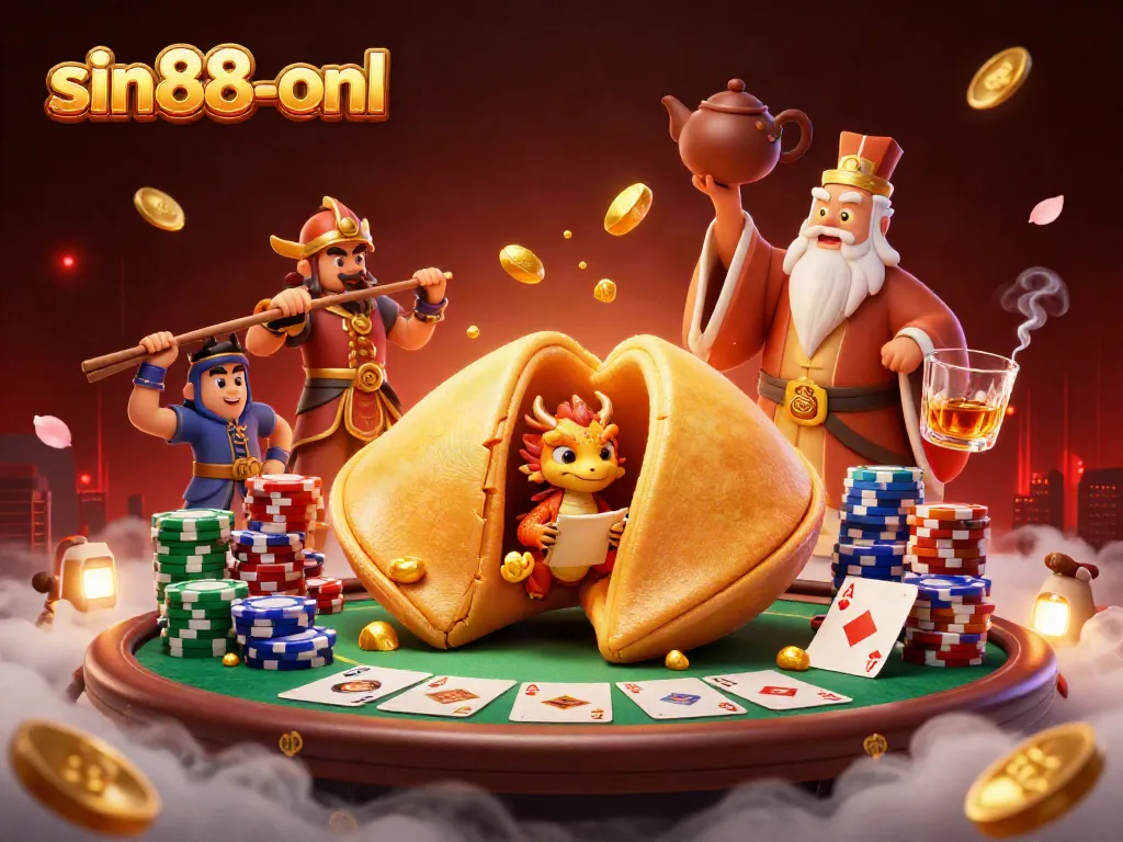 Win big at sin88-onl with this immersive gambling scene featuring poker elements and rich details.
