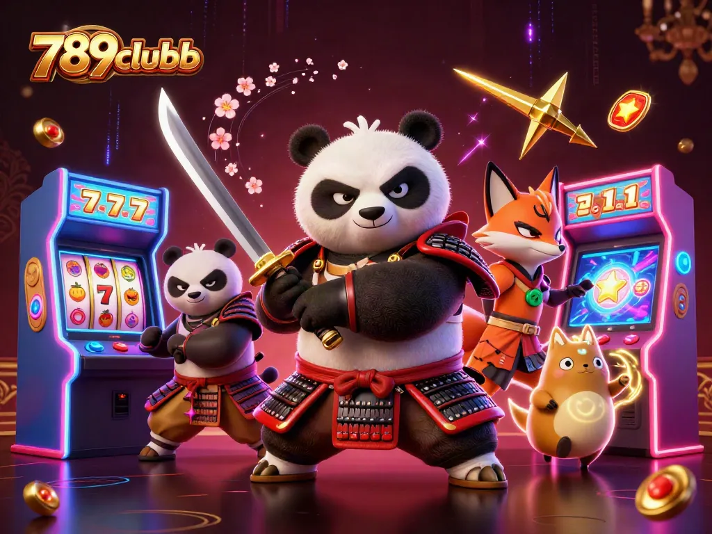 Engage with the thrilling gameplay of 789clubb in this colorful 3D casino illustration