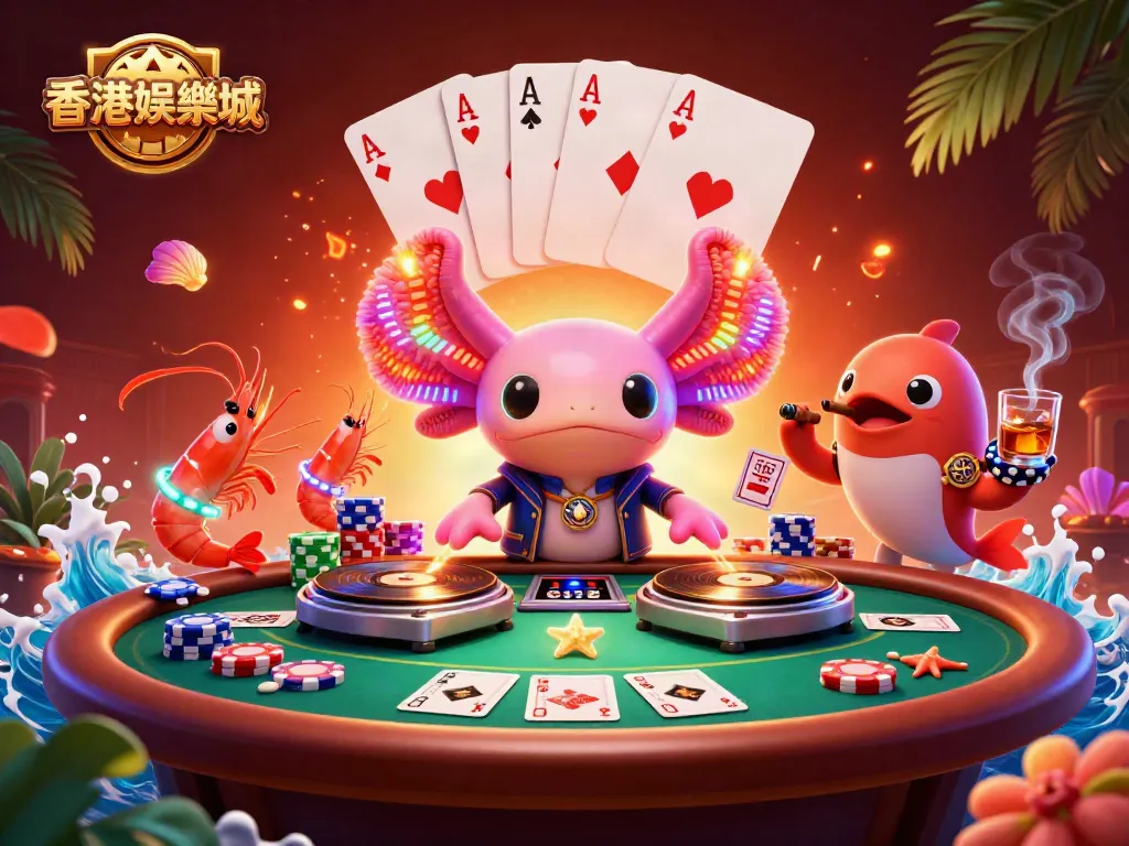 Experience exciting moments at 香港娛樂城 with vibrant characters and casino elements in this dynamic illustration.