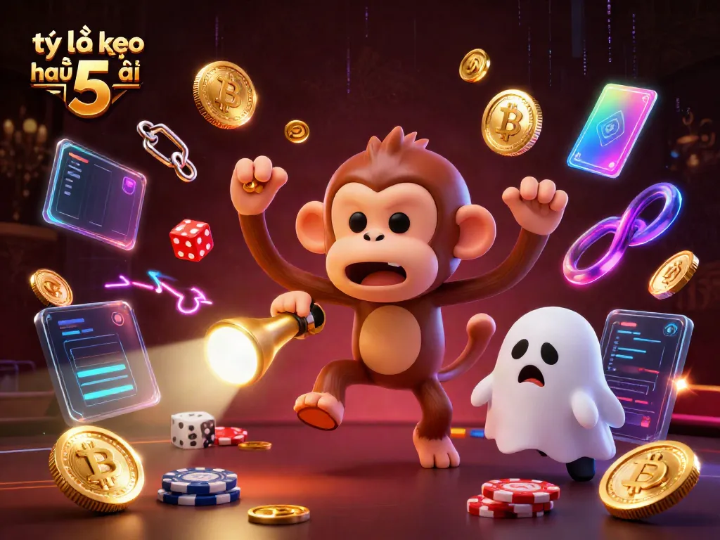 Engage with tỷ lệ kèo nhà cái 5 as a mischievous poltergeist monkey and a curious ghost-hunter puppy explore a haunted casino.