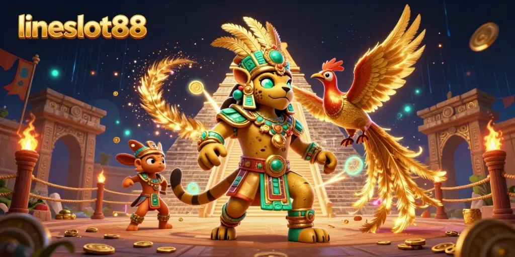 Experience thrilling gaming with lineslot88's vibrant casino atmosphere filled with dynamic characters and elements.