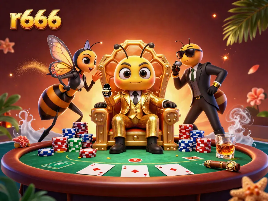 Experience thrilling gameplay with r666 as cartoon characters engage in high-stakes poker.