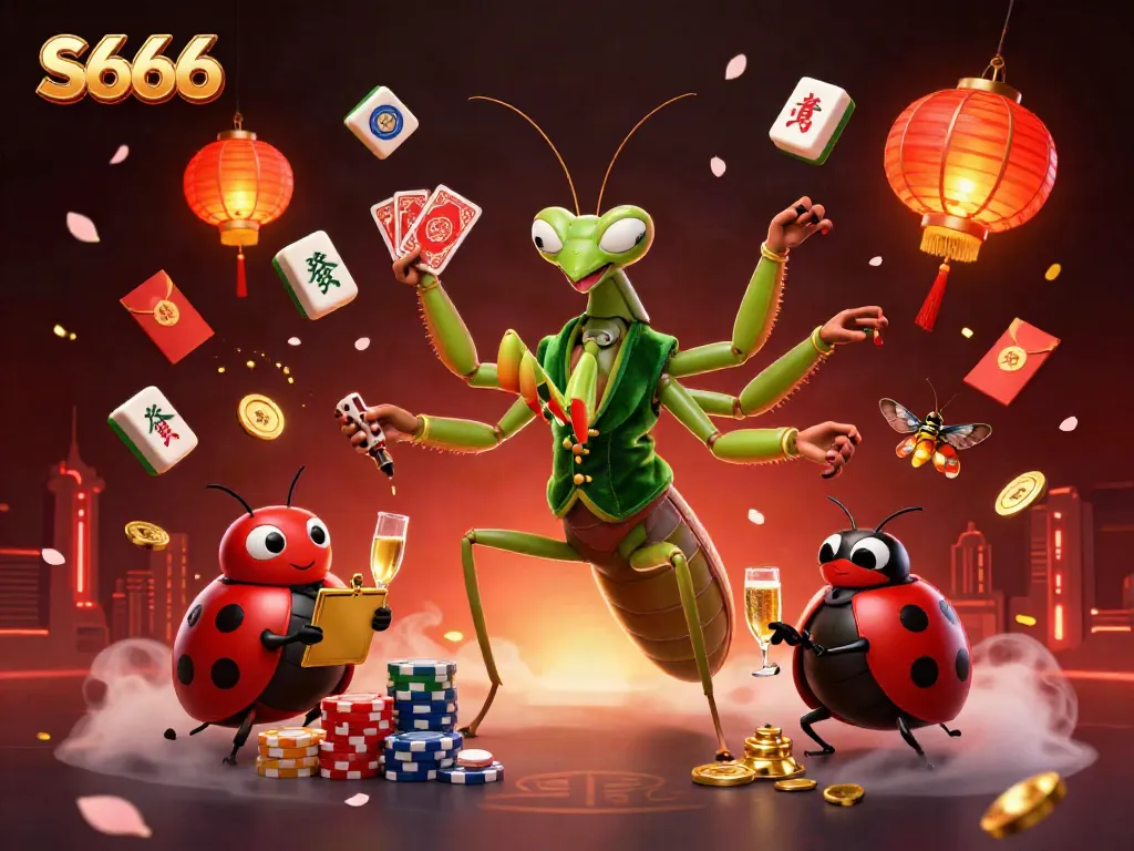 Experience the thrill of S666 with a vibrant 3D casino scene featuring colorful gaming elements.