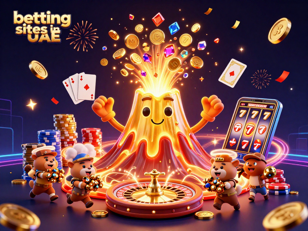 Win big with top betting sites in UAE, featuring golden coins and festive casino elements.