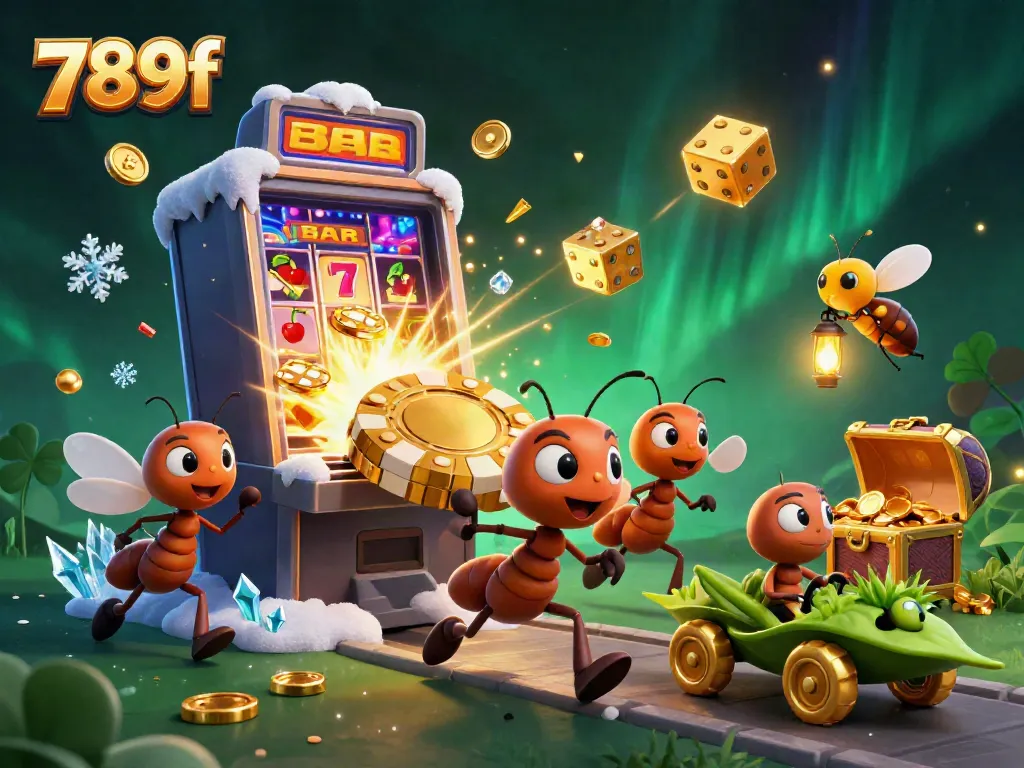 Experience excitement with 789f as cartoon ants carry a massive poker chip through a casino heist.