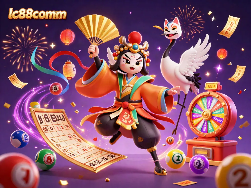 Experience winning excitement at lc88comm with colorful lottery elements and dynamic characters.
