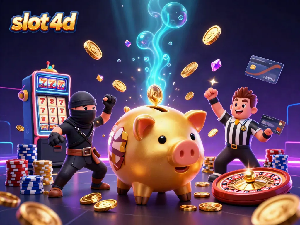 Mengguncang jackpot dengan slot 4D, celengan emas raksasa dan karakter dinamis lainnya di kasino.