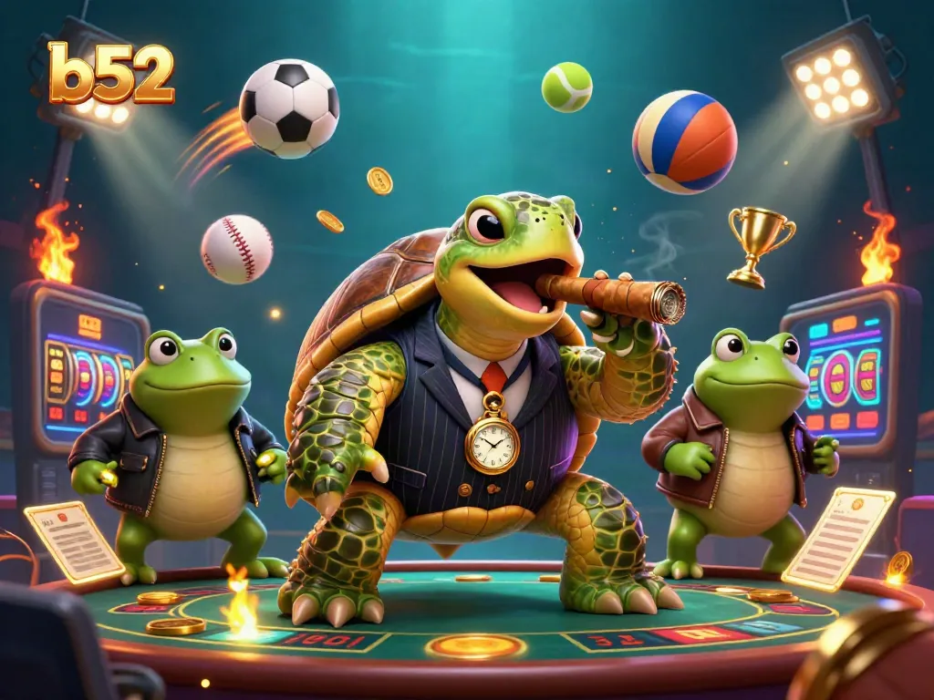 Experience the thrill of b52 casino gaming with a mobster turtle, bullfrog enforcers, and dynamic betting elements.