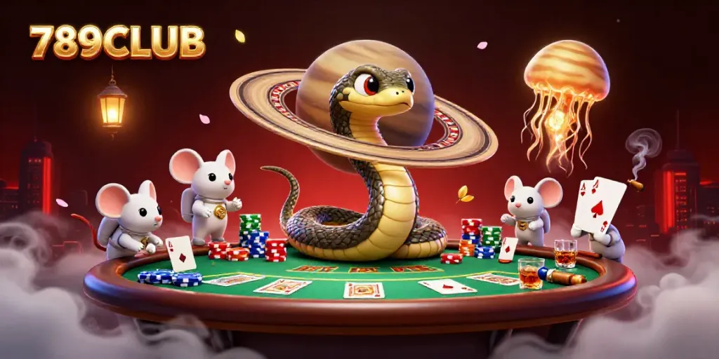 Betting on the rings of 789CLUB: an astronaut mouse at a cosmic roulette scene