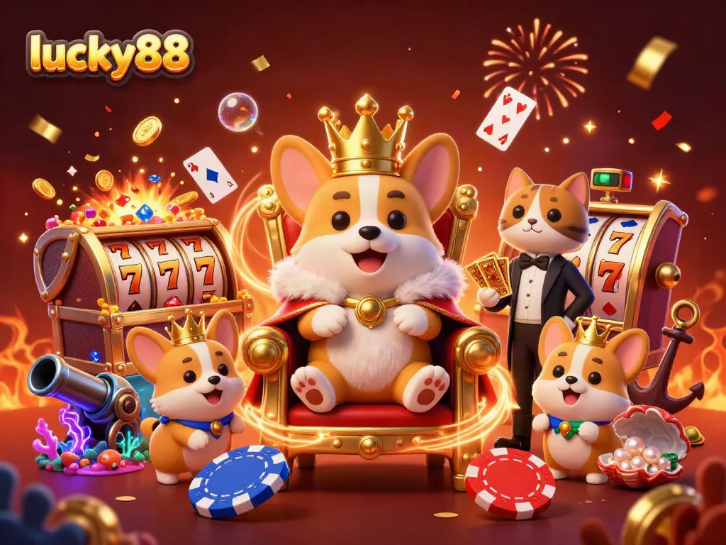 Experience winning slots and casino excitement at lucky88 with vibrant characters and dynamic visuals.