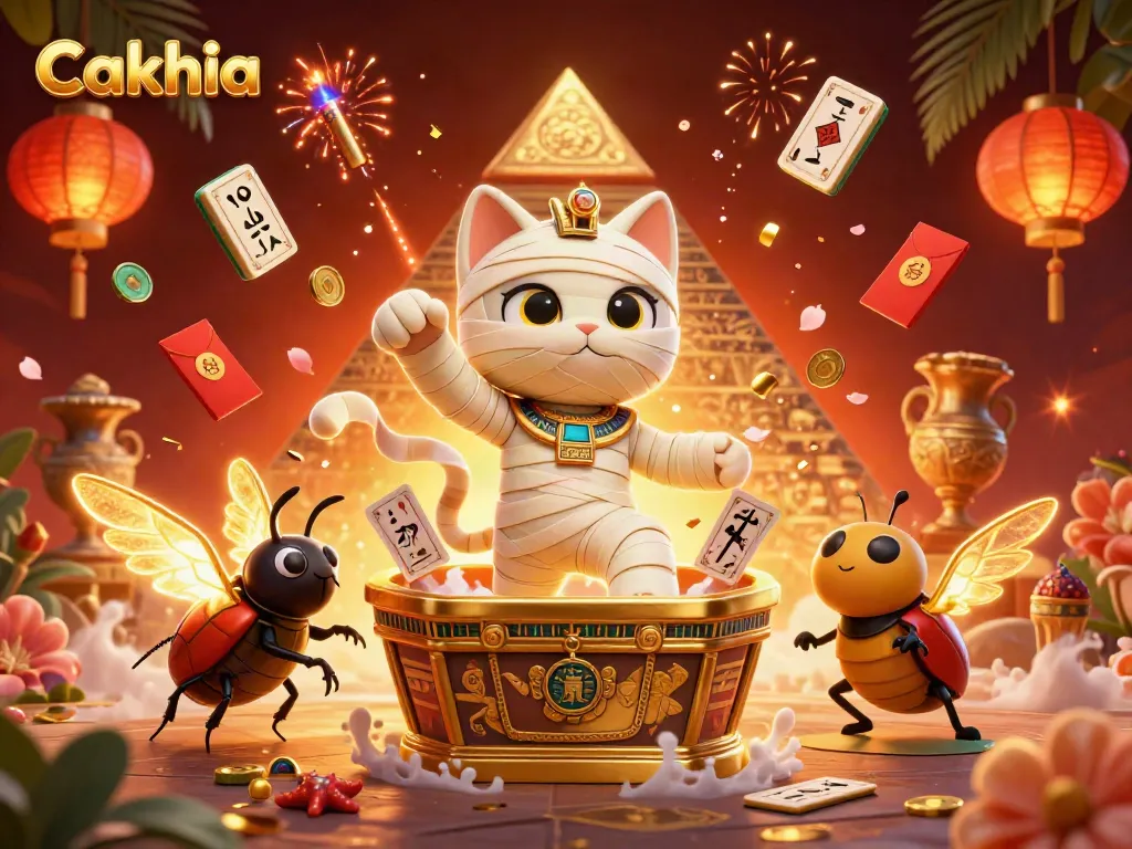 Experience the thrill of Cakhia with a vibrant casino scene featuring cartoon characters and dynamic gambling elements.