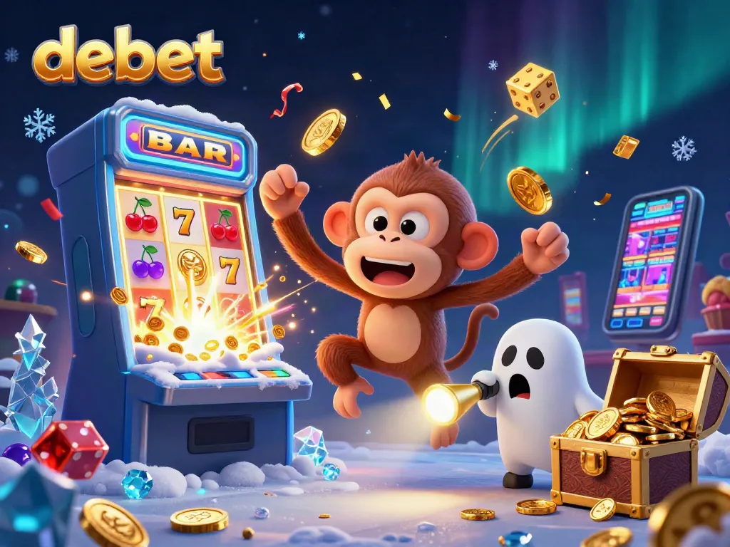 Engage in thrilling gameplay at debet's casino with a playful poltergeist monkey's antics.