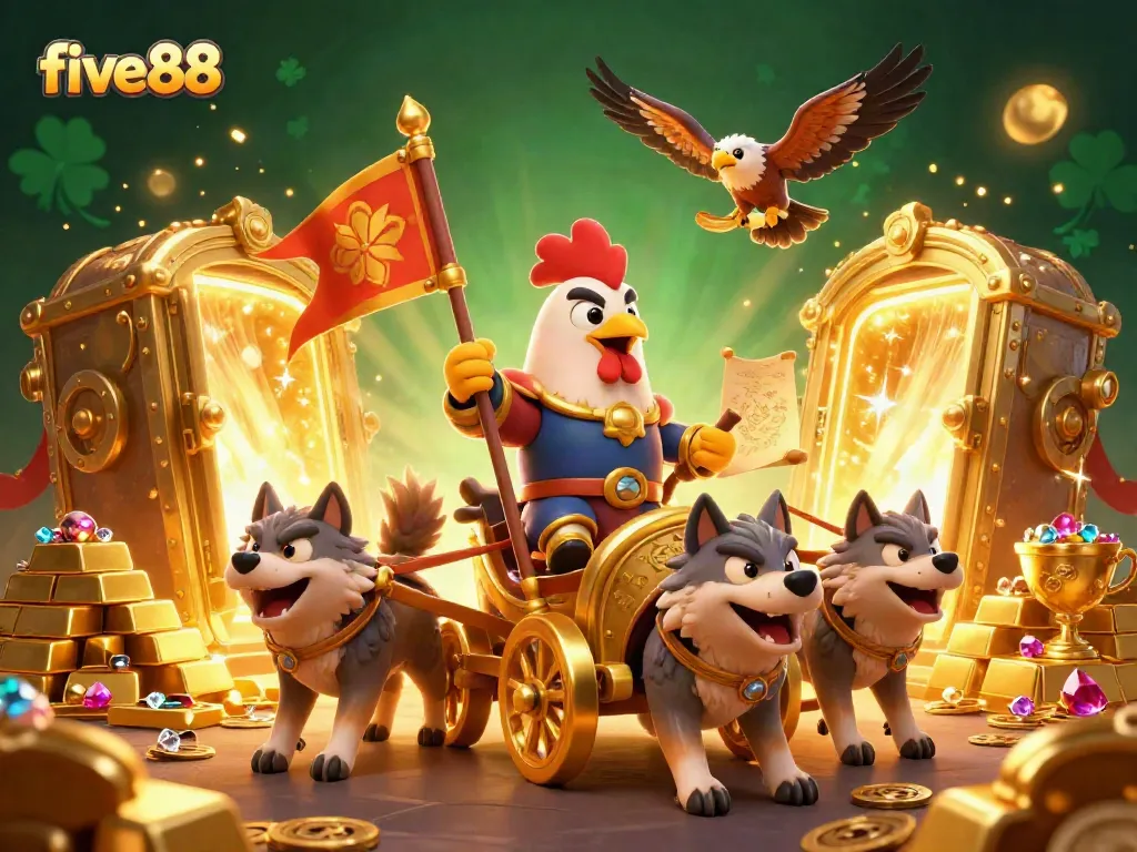 Engage in thrilling gameplay adventures at five88, featuring the rooster warlord and golden treasures.