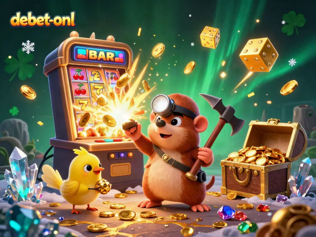 Engage in thrilling casino fun at debet-onl with 3D treasure hunting mole and jackpot excitement.