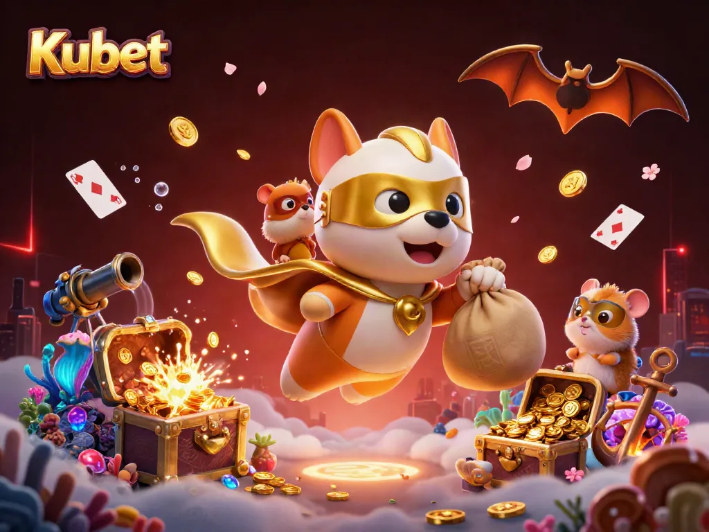 Kubet players enjoying high-stakes casino action with golden coins and vibrant cards