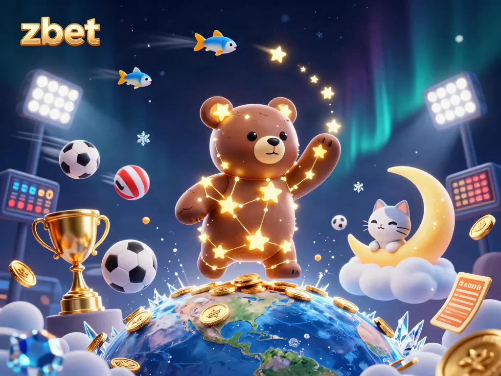 Zbet offers thrilling sports betting and casino games with vibrant dynamic illustrations of shooting stars and gold coins.