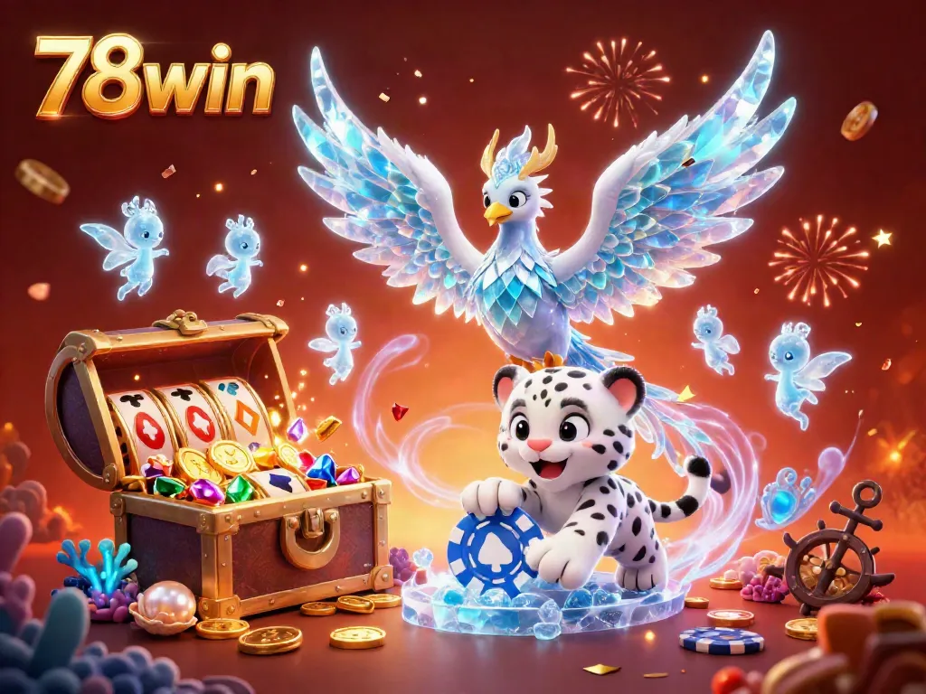 Experience thrilling gaming with 78win's vibrant 3D casino scene showcasing excitement and luxury.