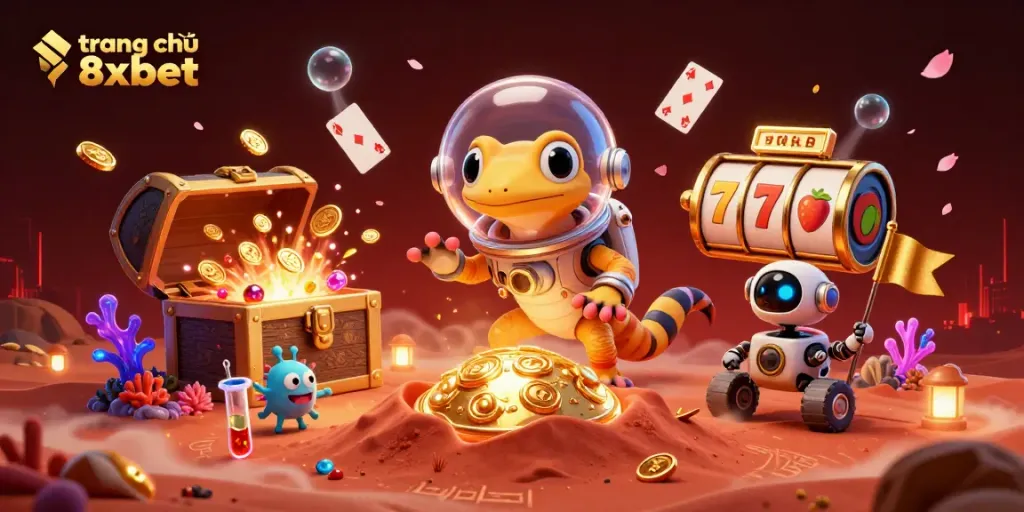 Experience excitement at trang chủ 8xbet with colorful casino elements and vibrant game action in a captivating scene.