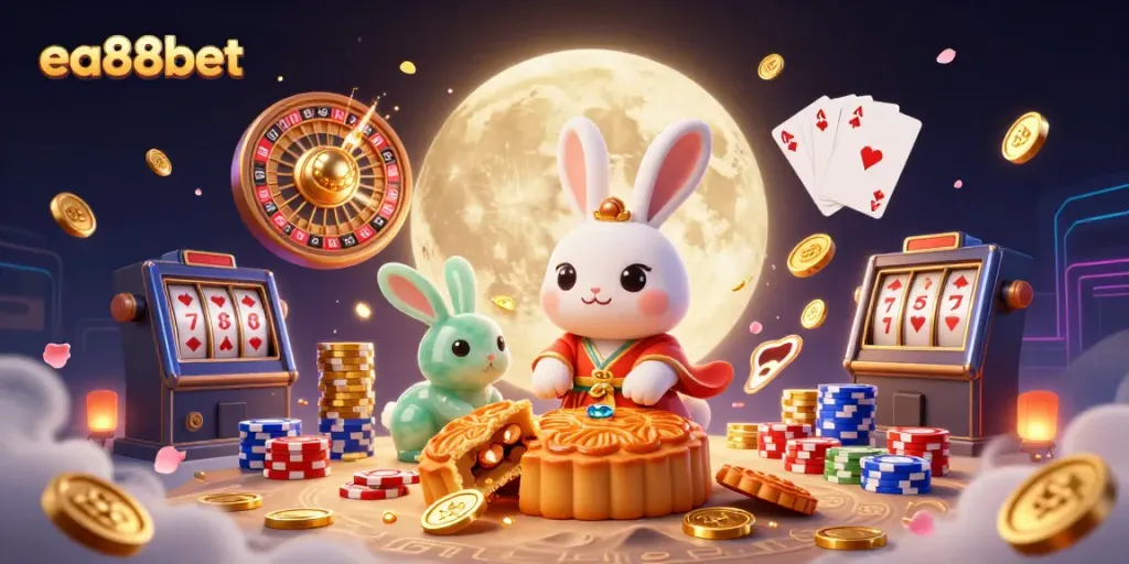 Experience thrilling gameplay at ea88bet with a magical moon rabbit and poker elements.