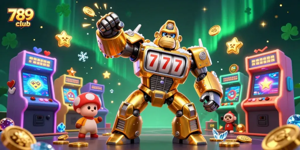 Join the thrilling action at 789club, where the golden gorilla mech takes center stage!