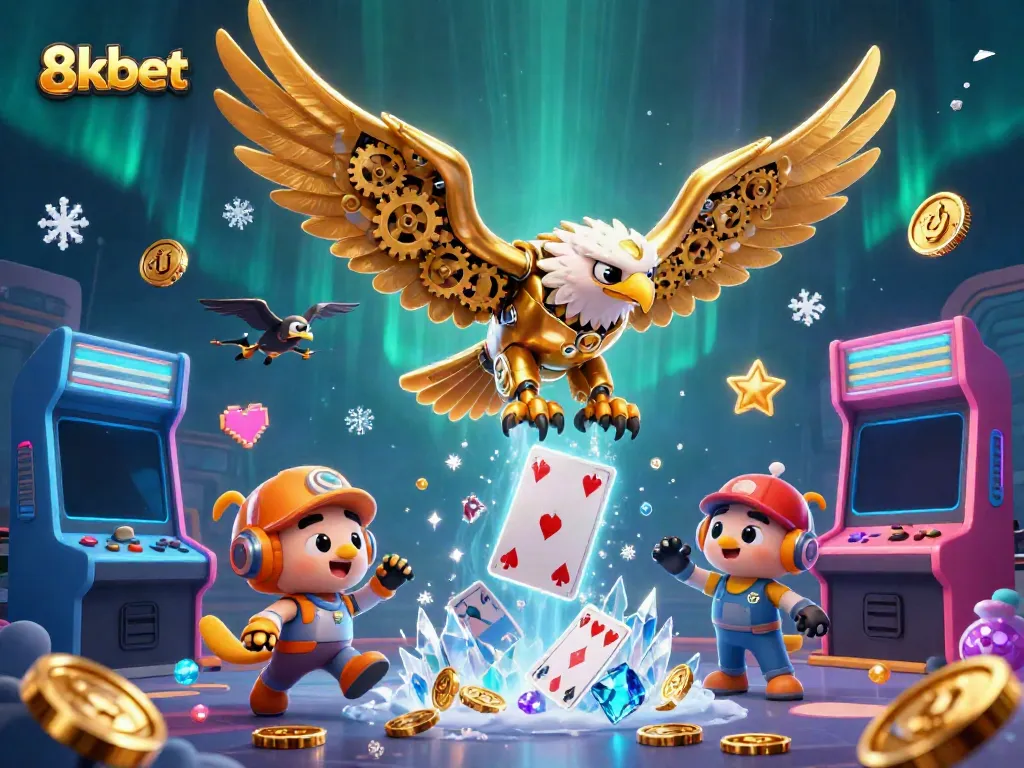 Experience thrilling gameplay at 8kbet with a dynamic scene showcasing colorful arcade elements.