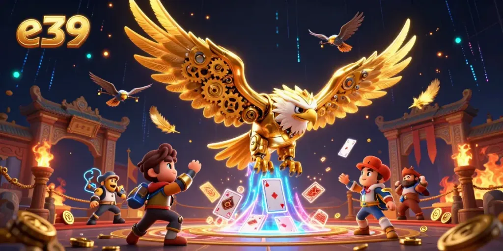 e39 engages bettors with thrilling gameplay, showcasing a dynamic 3D casino scene