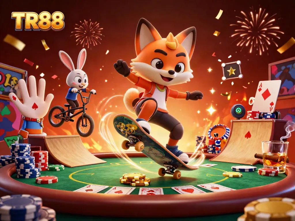 Experience thrilling gameplay at TR88 with a dynamic casino-themed energetic scene