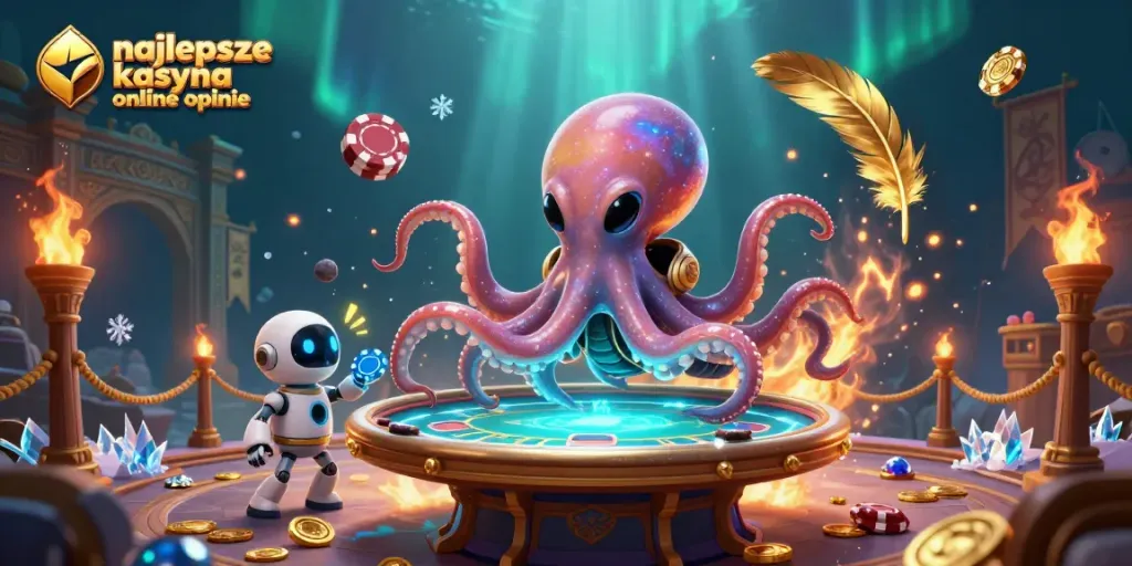 Engage in the action of najlepsze kasyna online opinie with this vibrant alien poker game scene.