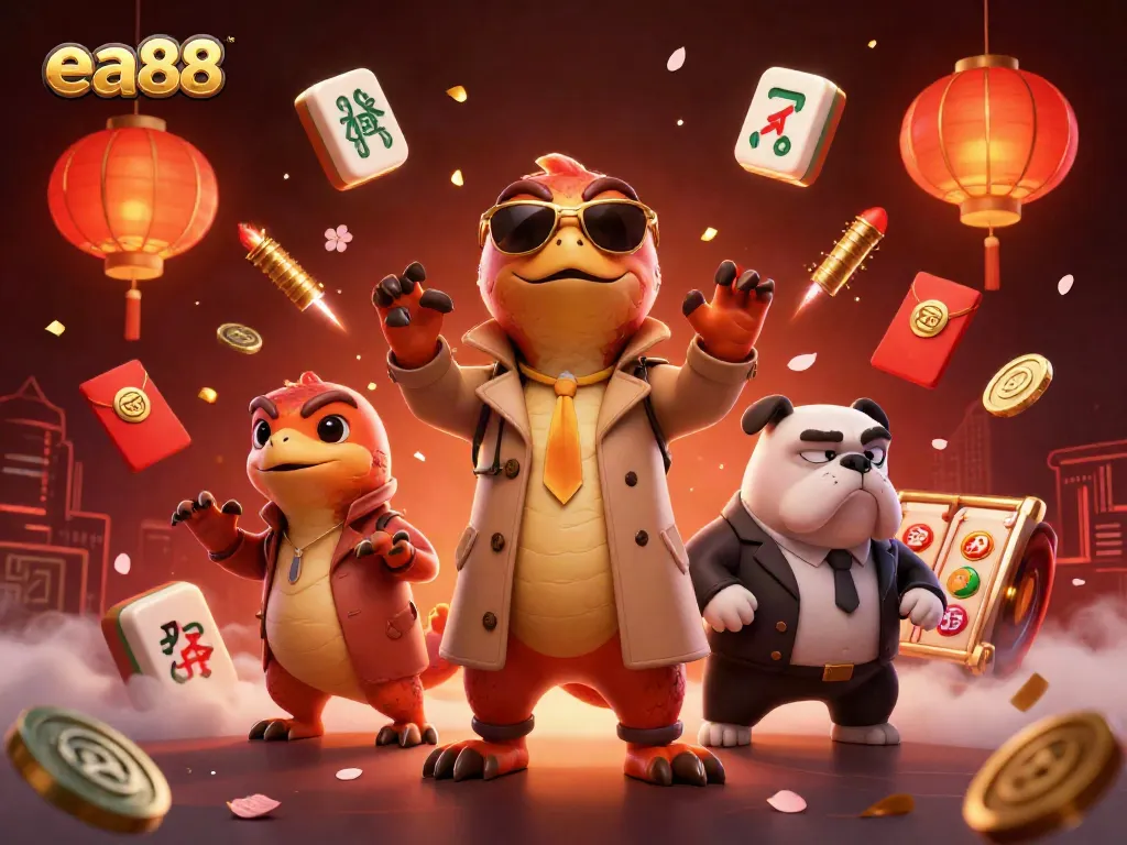 Experience the excitement of ea88 with raptors in a trench coat entering a VIP casino.