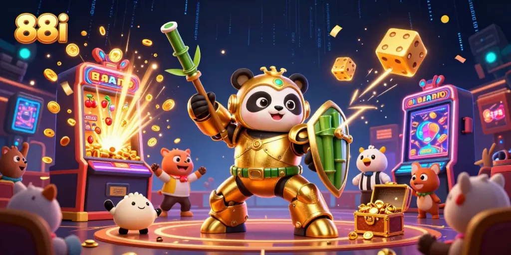 Experience thrilling casino action with 88i in a vibrant 3D illustration showcasing a jackpot explosion.