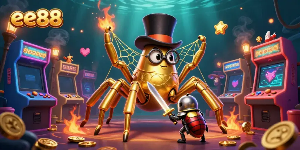 Experience thrilling fun with ee88's vibrant casino adventure in this colorful 3D scene.