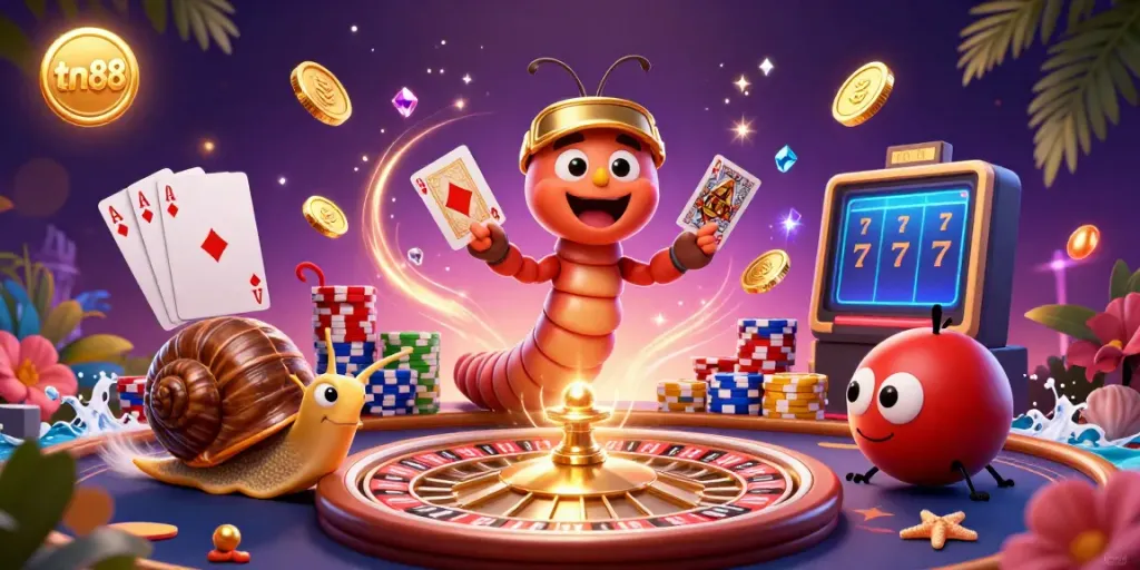 Experience thrilling games at tn88 with a lively casino scene featuring unique characters and vibrant elements.