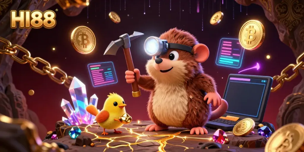 Engage with HI88 for thrilling online gaming experiences featuring gold treasures and crypto elements.