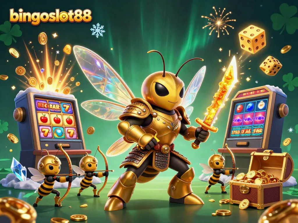 Menyenangkan dan menarik bingoslot88, mesin slot besar dengan koin dan simbol keberuntungan