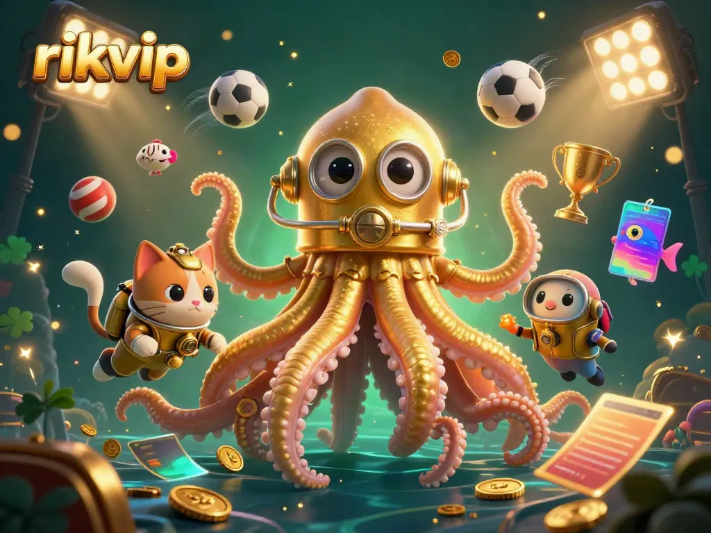 Engage with rikvip's exciting game experience featuring a colossal kraken and underwater elements.