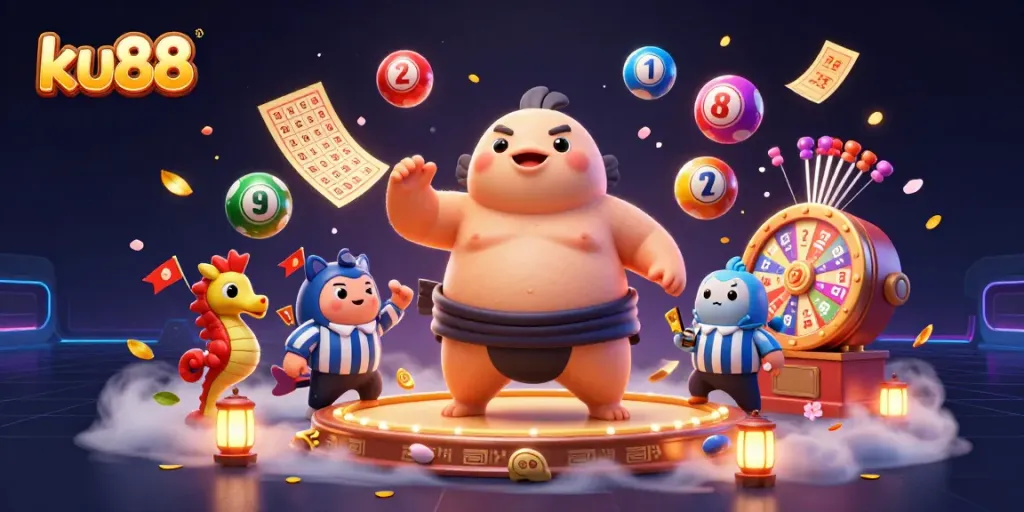 Spin your luck with ku88 in this vibrant underwater casino scene featuring dynamic elements and lively characters.