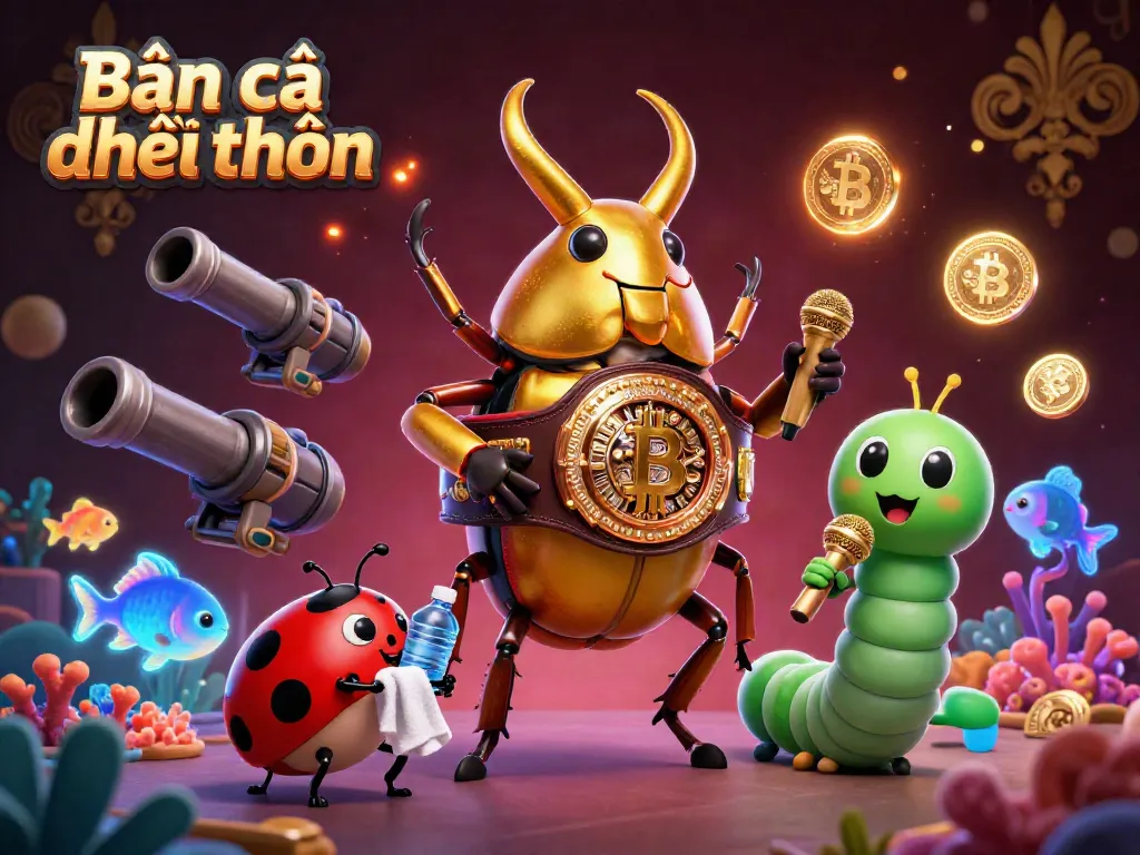 Engage in the excitement of Bắn cá đổi thưởng with a vibrant 3D illustration featuring sea creatures and dynamic gaming elements.