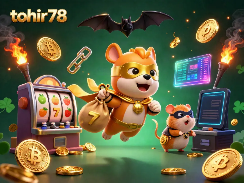 Engage with thrilling tohir78 casino adventures featuring a superhero dog, slot reels, and gold coins.