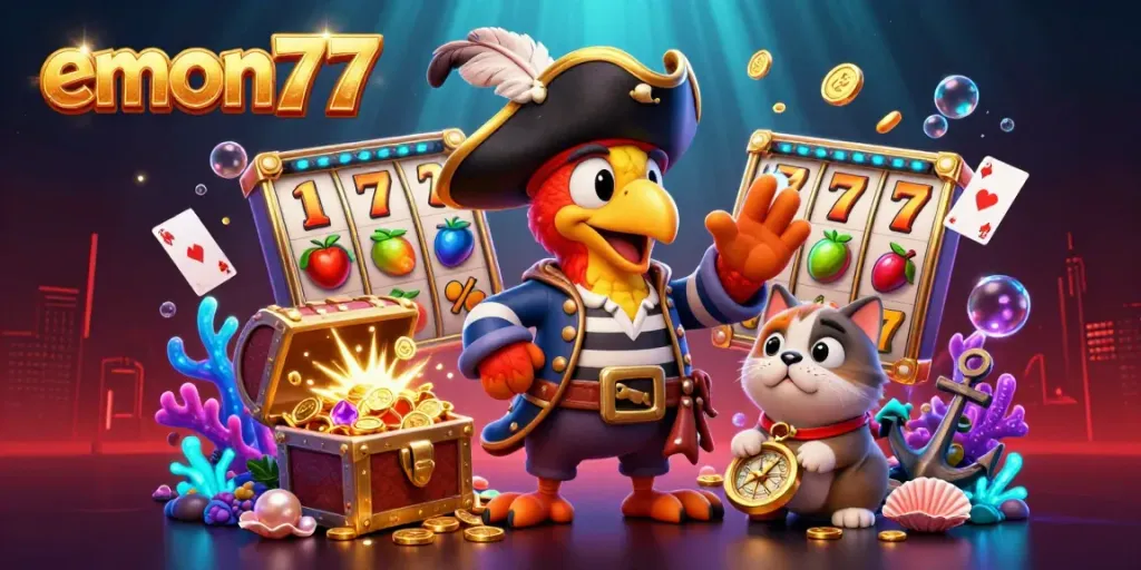 Experience thrilling gameplay and strategies with emon77's vibrant slot scenes featuring interactive elements.