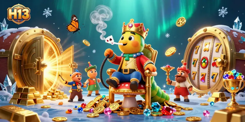 Engage with the vibrant H13 casino world as characters immerse in games and gold.