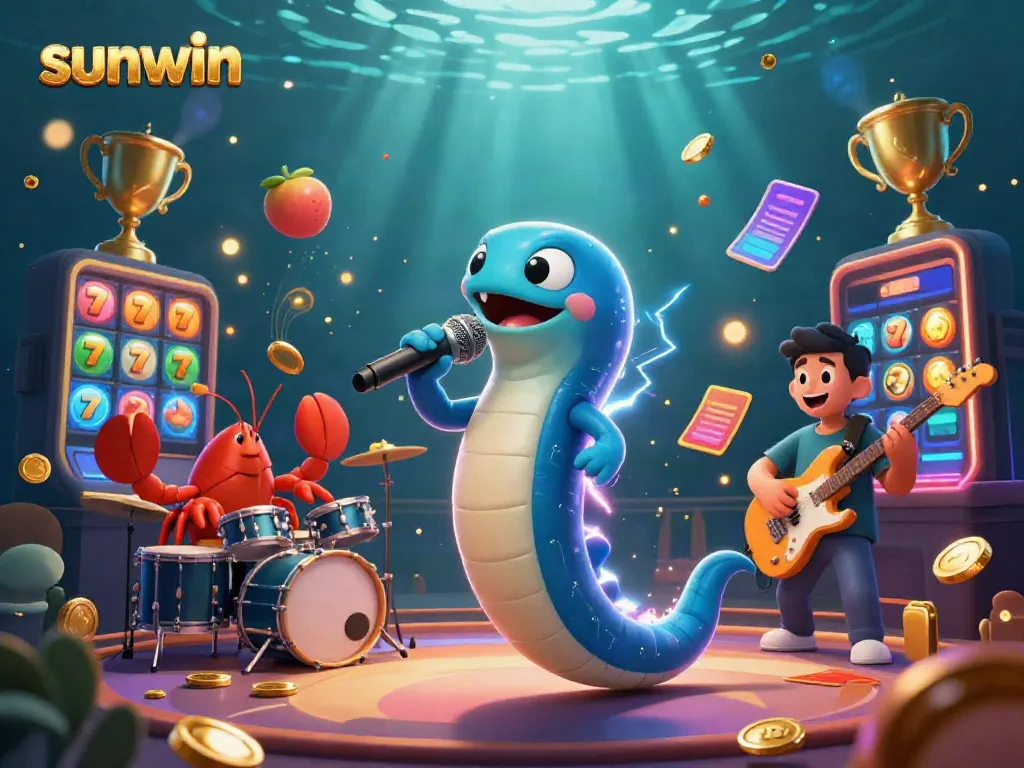 Feel the excitement with the electric eel DJ at the sunwin underwater casino stage.