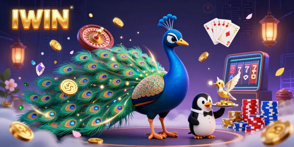 Experience the lively IWIN casino world with vibrant characters and dynamic gaming elements.